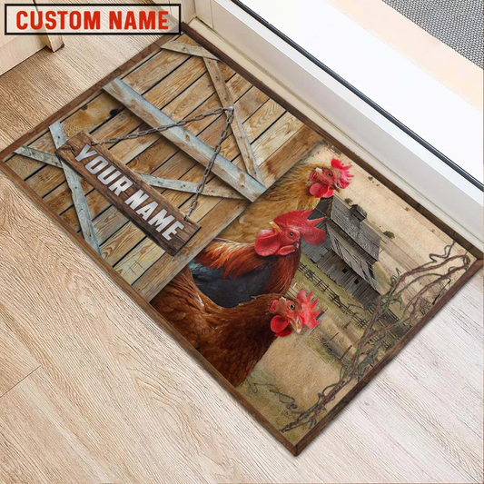 Uni Chicken Barn Custom Name Doormat