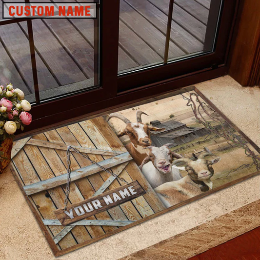 Uni Goat Barn Custom Name Doormat