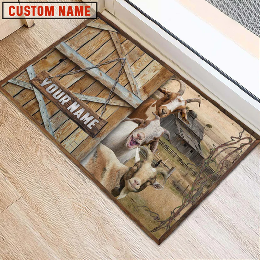 Uni Goat Barn Custom Name Doormat