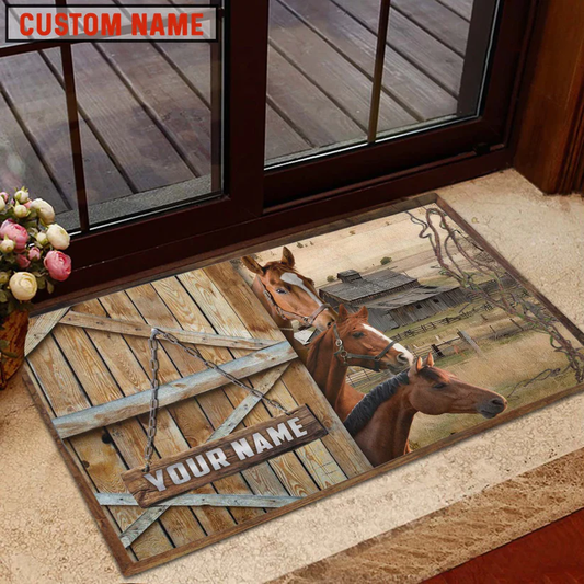 Uni Horse Barn Custom Name Doormat