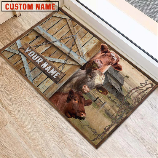 Uni Shorthorn Barn Custom Name Doormat