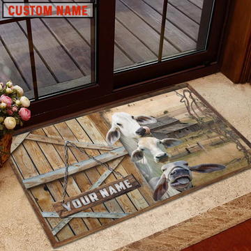 Uni Brahman Barn Custom Name Doormat