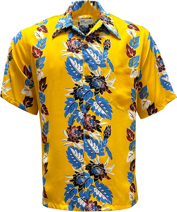 UniJames Retro Night Blooming Cereus - Sunny Day Short Sleeve Hawaiian Shirt