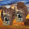 Uni Holstein Faith Family Cattle Personalized 3D Hoodie