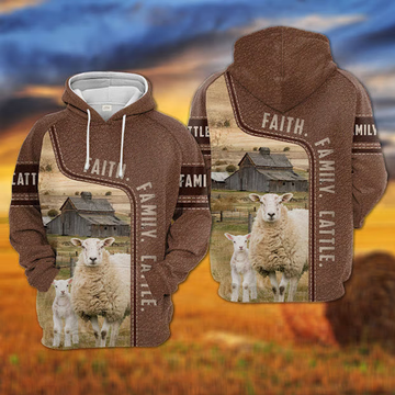 Uni Sheep Faith Family Cattle Personalized 3D Hoodie