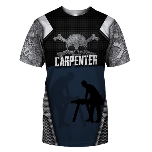 UniJames Personalized Name Carpenter Unisex Shirts Metal Skull