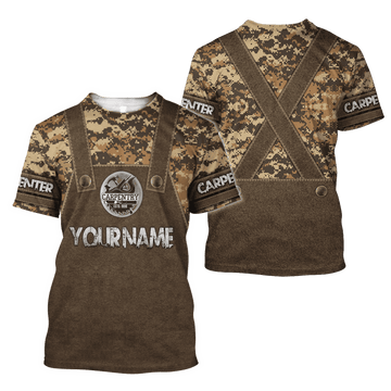 UniJames Personalized Name Carpenter Unisex Shirts Camo
