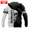 UniJames Customized Name Carpenter Skull Unisex Shirts