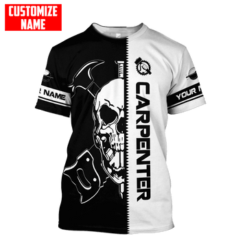 UniJames Customized Name Carpenter Skull Unisex Shirts