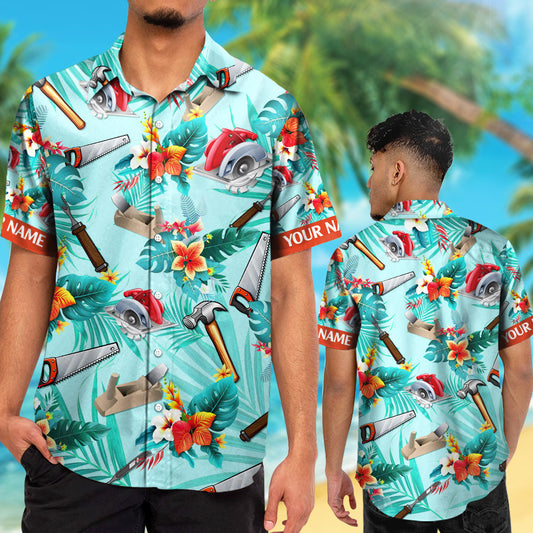 UniJames Custom Name Carpenter Colorful Hawaiian Shirts for Men & Women