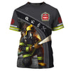 UniJames Custom Name 3D Firefirghter Zipper Hoodie Personalized Gift For Firefighters