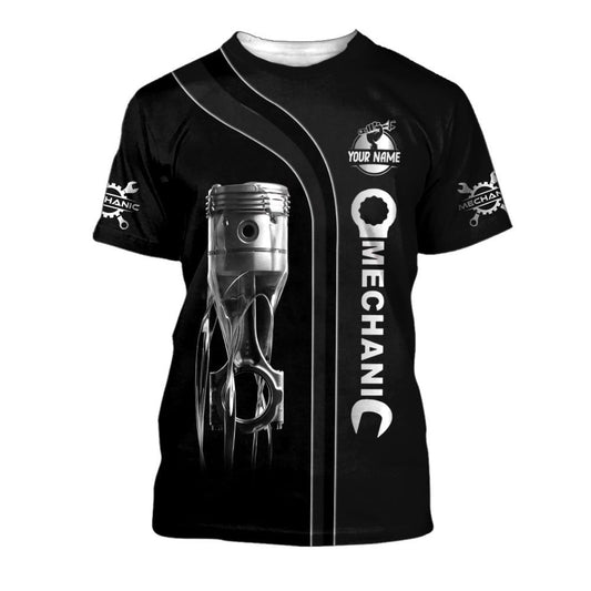 UniJames Mechanic 3D Tee Shirt Piston Custom T Shirt Gift For Mechanic