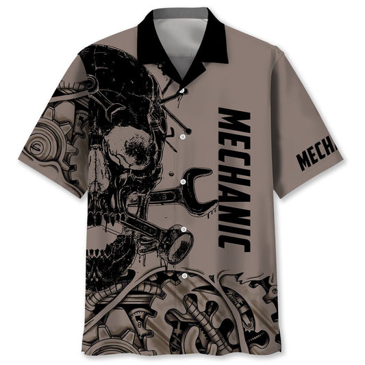 UniJames Mechanic Skull Hawaiian Shirt