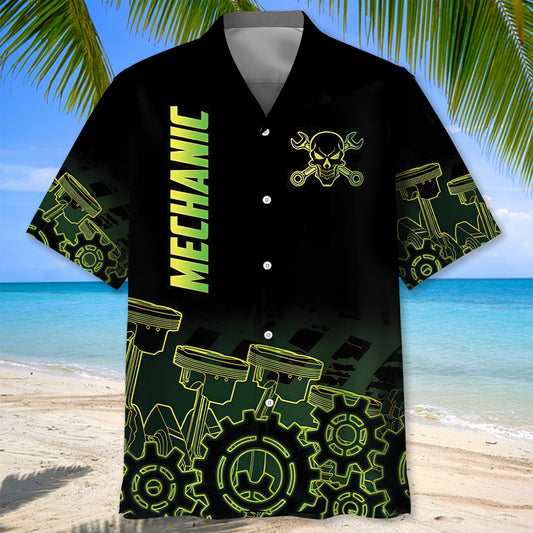 UniJames Mechanic Neon Hawaiian Shirt