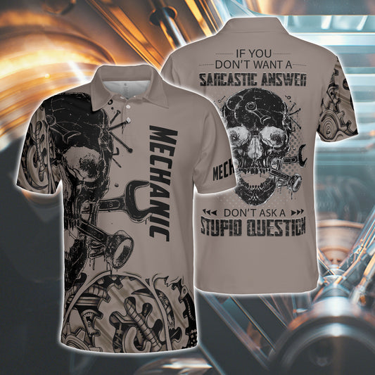 UniJames Mechanic Skull Polo Shirt For Men