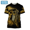 UniJames Personalized Name Carpenter Unisex Shirts Golden Skull