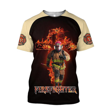UniJames Firefighter A Child Of God, A Man Of Faith 3D Printed Hoodie For Men And Women
