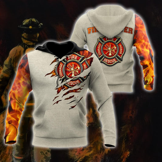 UniJames Firefighter Soldier 3D All Over Printed Shirt Hoodie For Men And Women
