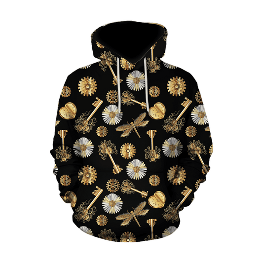 UniJames Mechanic Steampunk All Over Printed Hoodie For Men and Women TN