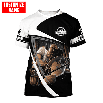 UniJames Personalized Name Carpenter Unisex Black Shirts
