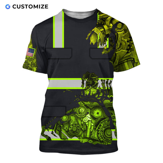 UniJames Mechanic Spirit In My Vein Personalized Name Flag 3D Over Printed Shirts No