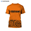UniJames Orange Steampunk Mechanic Personalized Name Flag 3D Over Printed Shirts No