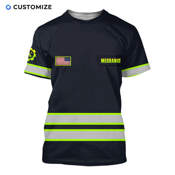 UniJames Mechanic Is My Job Personalized Name N Flag 3D Over Printed Shirts No