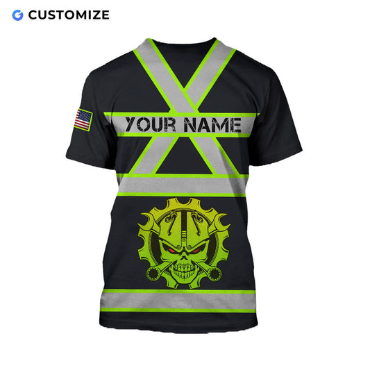 UniJames Mechanic Is Superman Personalized Name Flag 3D Over Printed Shirts No
