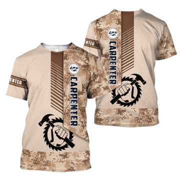 UniJames Personalized Name Carpenter Unisex Shirts Brown Camo