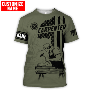 UniJames Personalized Name Carpenter Unisex Shirts American Carpenter Ver