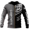 UniJames Personalized Name Carpenter Unisex Shirts Metal Pattern Ver