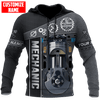 UniJames Personalized All Over Printed Mechanic Hoodie For Men and Women TN SN
