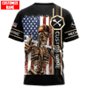 UniJames Personalized Name American Mechanic Skull Unisex Shirts