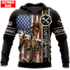 UniJames Personalized Name American Mechanic Skull Unisex Shirts