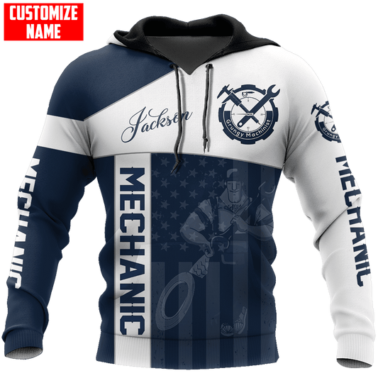 UniJames Personalized Name American Mechanic Unisex Shirts Blue