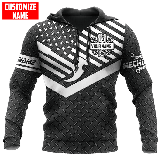 UniJames Personalized Name American Mechanic Shirts Metal