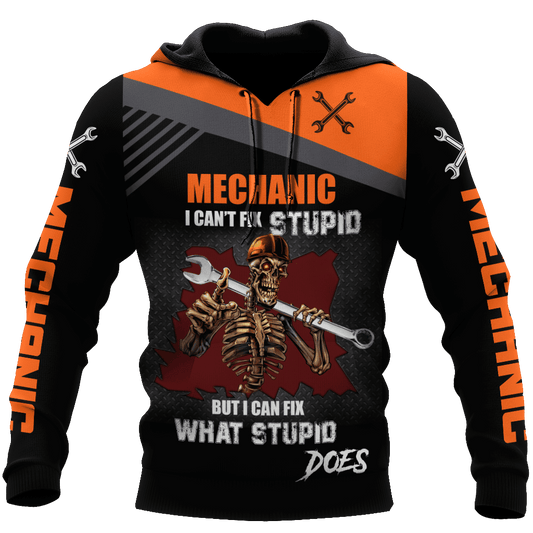 UniJames I Can Fix What Stupid Does All Over Printed Mechanic Hoodie For Men and Women TN