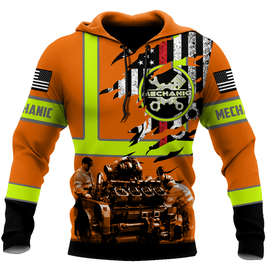 UniJames All Over Printed Mechanic Hoodie For Men and Women TN
