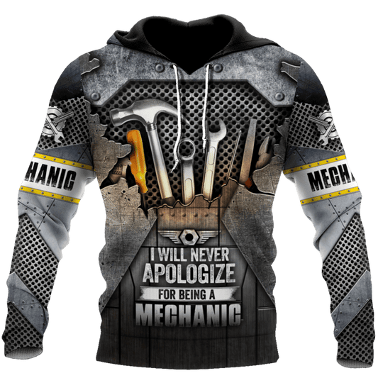 UniJames Personalized Name I Will Never Apologize For Being A Mechanic Shirts Metal