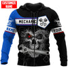 UniJames Mechanic Skull Customized Name Auto Mechanic Unisex Shirts