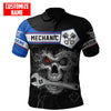 UniJames Mechanic Skull Customized Name Auto Mechanic Unisex Shirts
