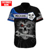 UniJames Mechanic Skull Customized Name Auto Mechanic Unisex Shirts