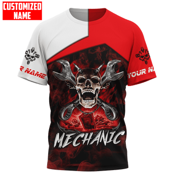 UniJames Personalized Mechanic Skull Unisex Shirts