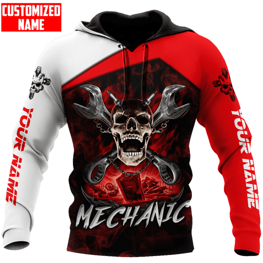 UniJames Personalized Mechanic Skull Unisex Shirts