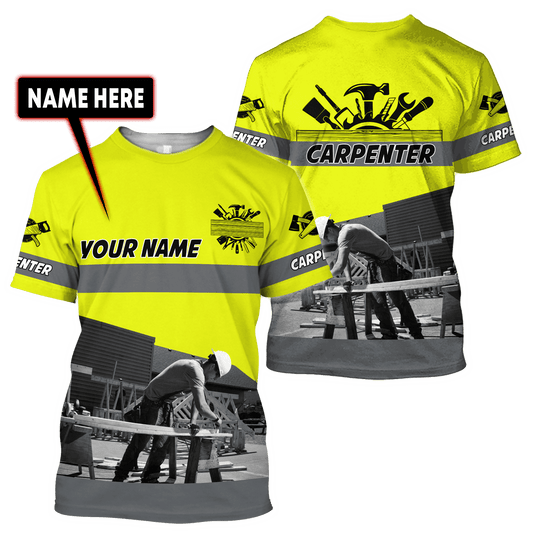 UniJames Personalized Name Carpenter Unisex Shirts Yellow