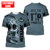 UniJames Personalized Name Mechanic Skull Just The Tip I Promise Unisex Shirts Blue