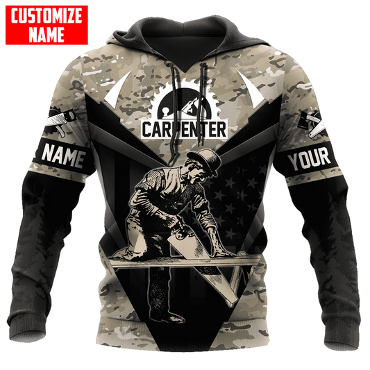 UniJames Personalized Name Carpenter Camo Hoodie