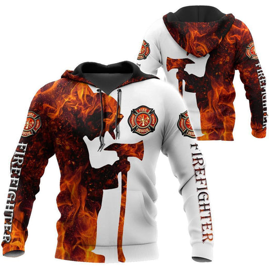 UniJames Respectful Firefighter Printed Hoodie For Men And Women