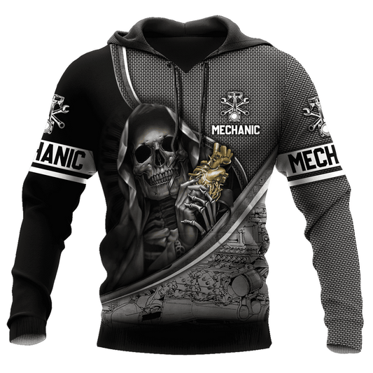 UniJames Personalized Name Mechanic Skull Unisex Shirts