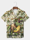 UniJames Green Dino Pizza Party Hawaiian Shirt